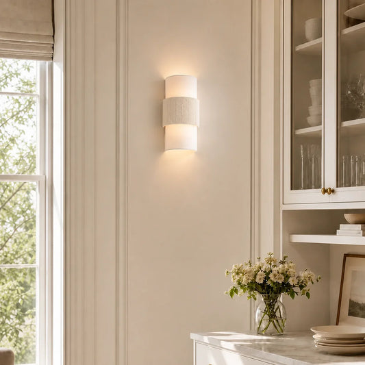Freya Nordic Minimalist Linen Cylindrical Wall Light