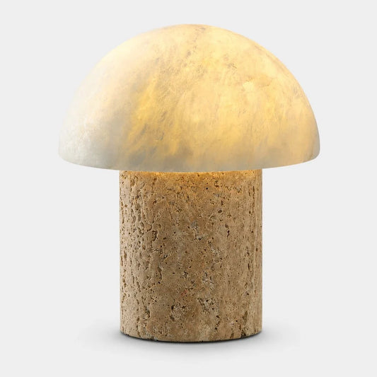 Glynnis Wabi-Sabi Travertine Mushroom Table Light