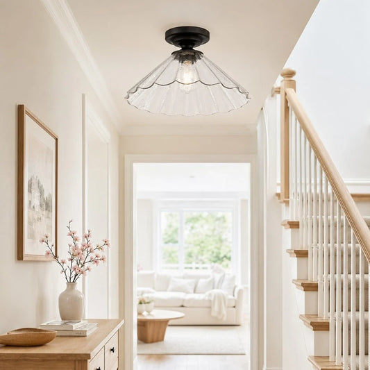 Haven Modern Water Glass Cone Ceiling Light