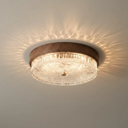 Hestia Luxury Water Ripple Glass Round  Ceiling Light
