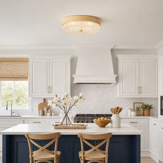 Hestia Luxury Water Ripple Glass Round  Ceiling Light