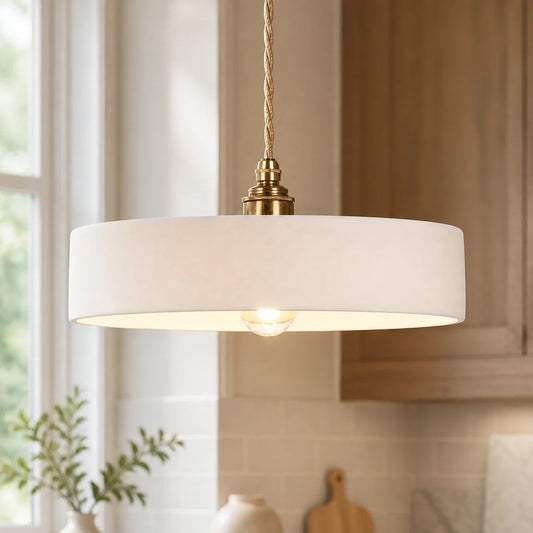 Iris Minimalist Handcrafted Disc Cement Pendant Light