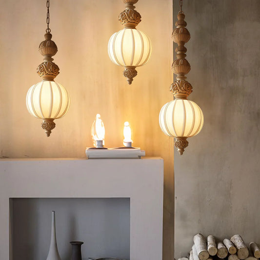 Isolde Vintage Countryside Fabric Pendant Light
