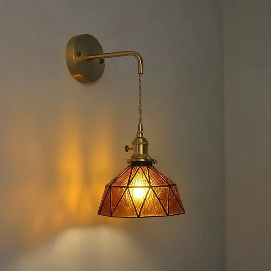Jade Vintage Tiffany Geometric Glass Wall Sconce