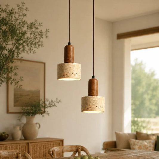 Kairi Modern Travertine Stone Pendant Light