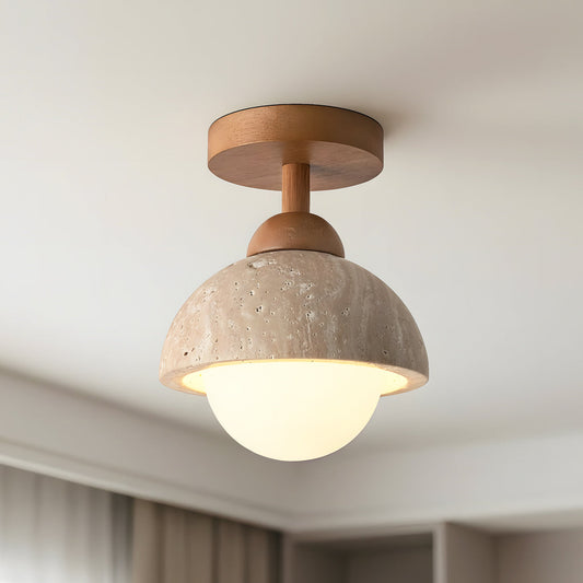 Kairi Wabi Sabi Travertine Stone Ceiling Light