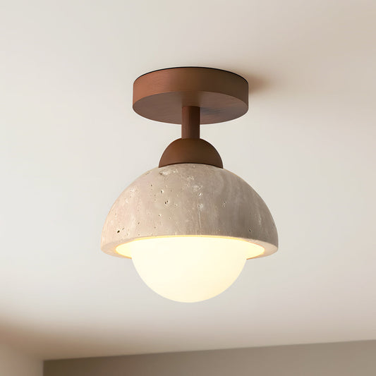 Kairi Wabi Sabi Travertine Stone Ceiling Light