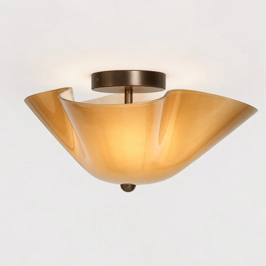 Liorin Mid-Century Wavy Colored Glass Ceiling Light