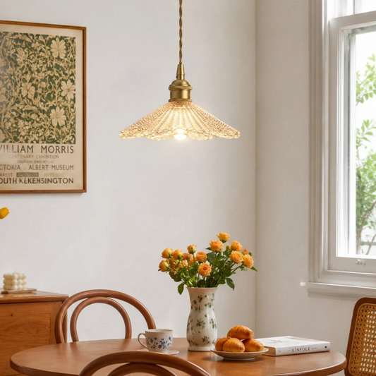 Lothar Vintage Pressed Glass Pendant Light