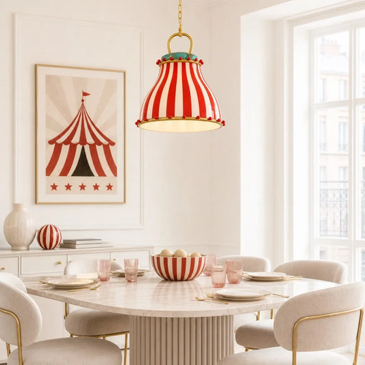 Lulu Modern Circus Striped Glass Pendant Light
