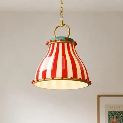 Lulu Modern Circus Striped Glass Pendant Light