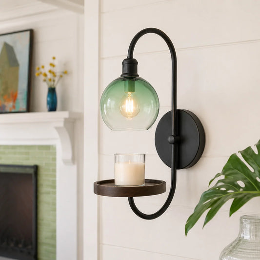 Maeve Retro Glass Candle Tray Aromatherapy Wall Sconce