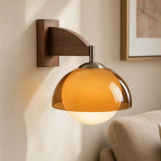 Maisie Retro Glass Dome Wall Sconce