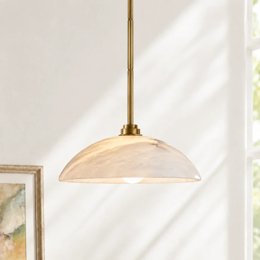 Marielle Modern Alabaster Dome Pendant Light
