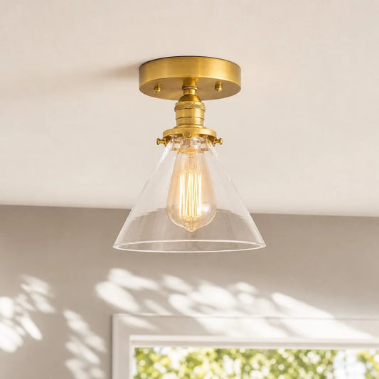 Myren Modern Flush Mount Glass Cone Ceiling Light