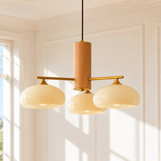 Norev Modern Bauhaus Glass Chandelier