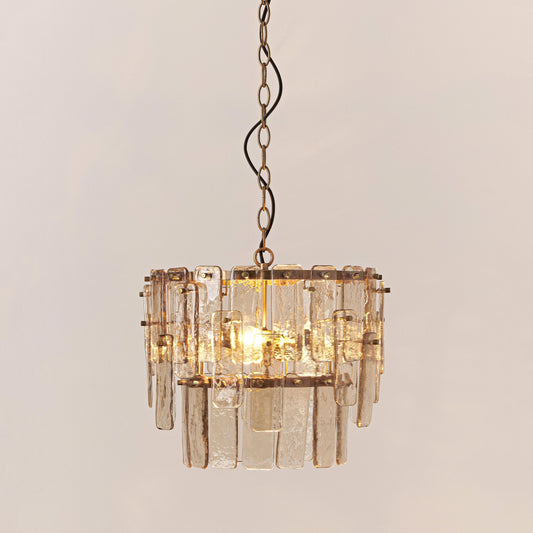 Jannik Retro Tiered Hammered Glass Pendant Light