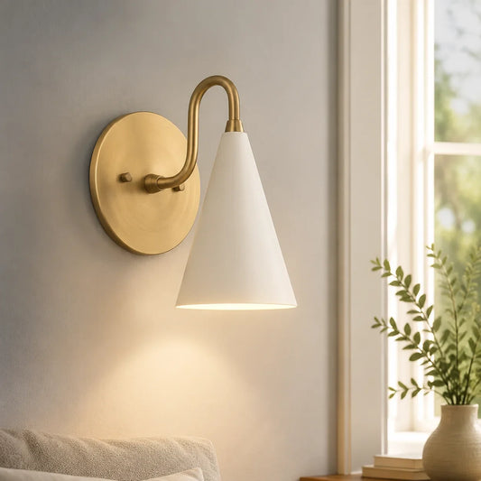 Robert Modern Tapered Cone Shade Vanity Sconce