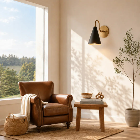 Robert Modern Tapered Cone Shade Vanity Sconce