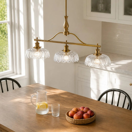 Rowan Vintage Textured Glass 3-Light Chandelier