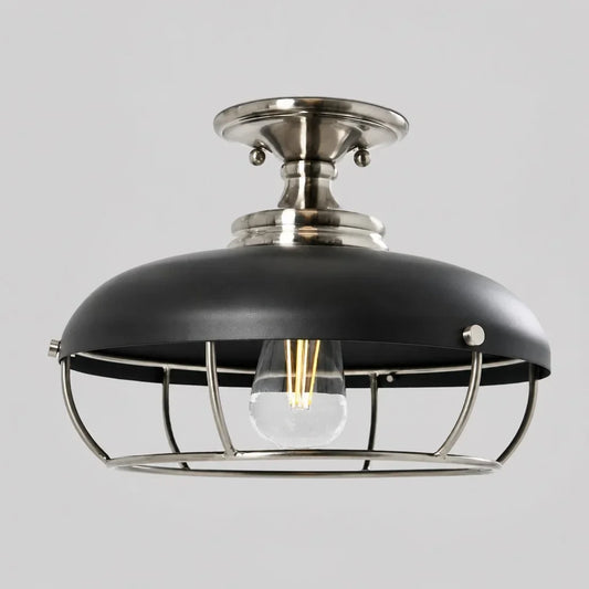 Rue Industrial Caged Dome Metal Ceiling Light