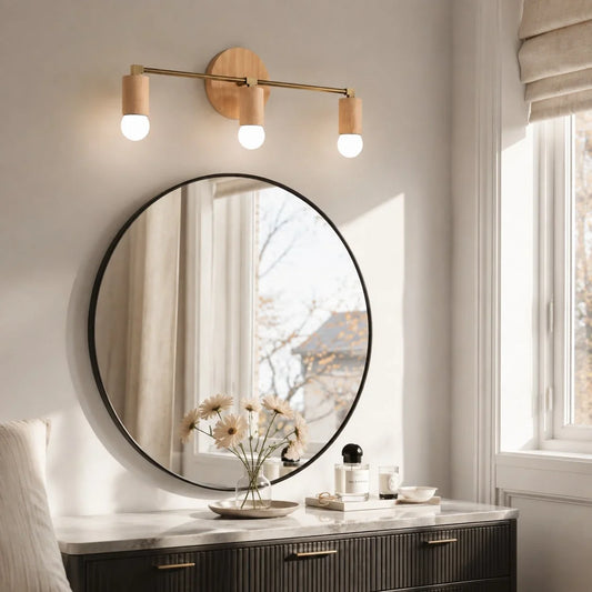 Rustic Minimalist Wood Vanity Light