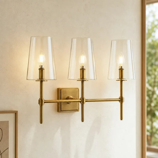 Seraph Modern Clear Glass Metal Wall Sconce