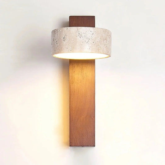 Shawna Wabi Sabi Natural Stone Travertine LED Wall Sconce