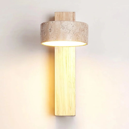 Shawna Wabi Sabi Natural Stone Travertine LED Wall Sconce
