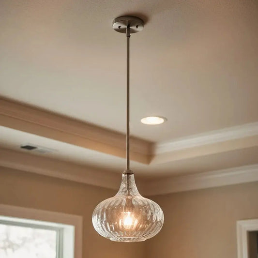 Sorrel Modern Textured Glass Teardrop Pendant Light
