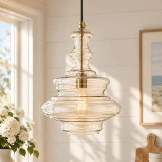 Taran Industrial Art Geometric Glass Pendant Light