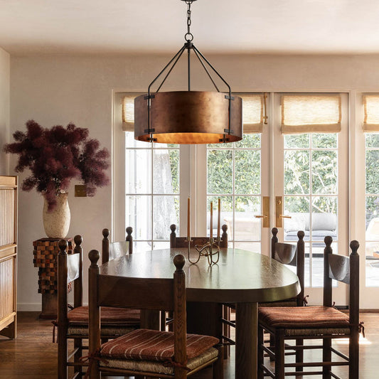 Thor Industrial Bronze Drum Pendant Light
