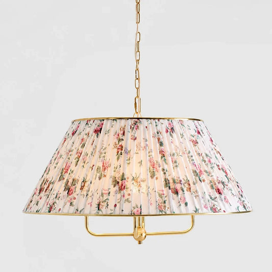 Ursula Vintage Ruched Printed Pendant Light