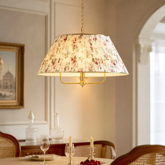 Ursula Vintage Ruched Printed Pendant Light