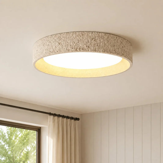 Cosima Vintage-Style Drum Travertine Ceiling Light