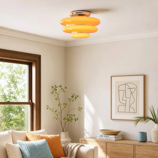 Zephira Modern Art Deco Glass Circle Ceiling Light
